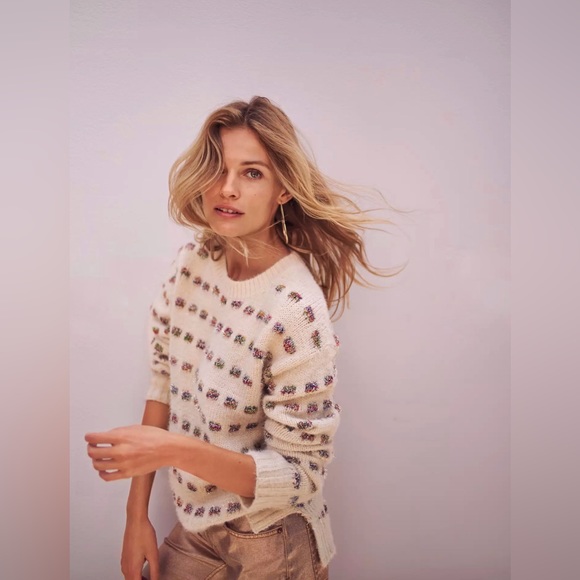 Moth by Anthropologie Metallic Check Sweater Size XS - Picture 4 of 14